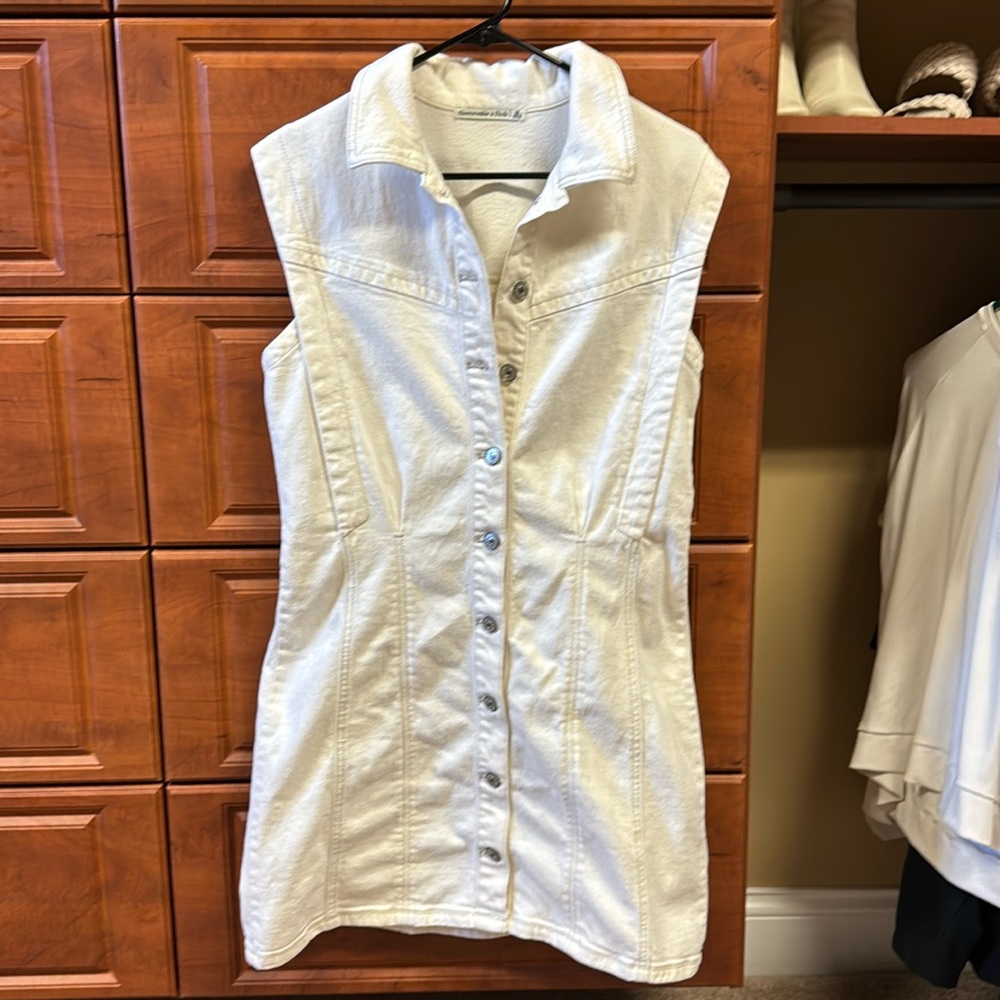 Abercombie Women's Collared Denim Shift Mini Dress
Color: CREAM Size: CREAM M